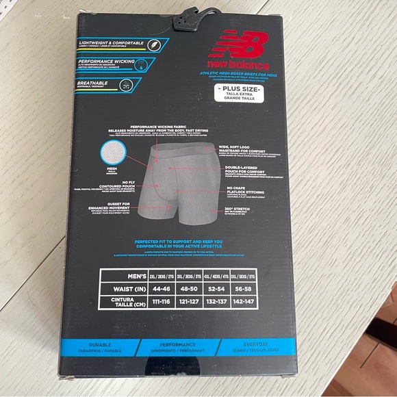 New Balance Men's Athletic Mesh Boxer Briefs Size 4XL 3 Pack NIB Multicolor - Picture 7 of 7